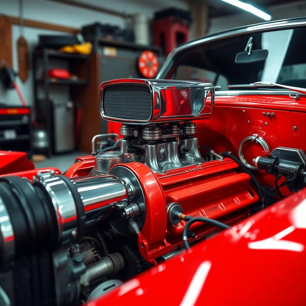 Vintage engine on display